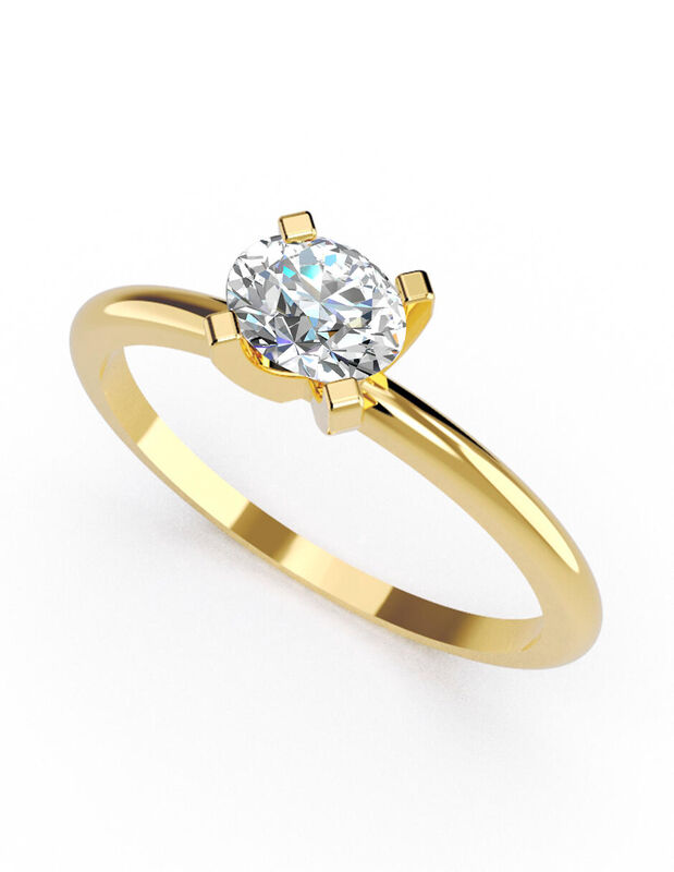 Anillo de Compromiso en Oro Amarillo 14K con Ci... image number null