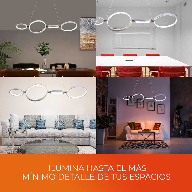 L&aacute;mpara Colgante LED 4 Anillos 33 W, 1.50 m de ... image number null