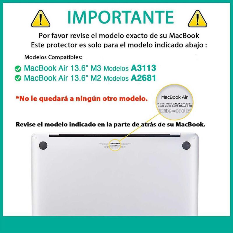 Funda TEKKU HC para MacBook Air 13 M2 M3 A2681 ... image number null