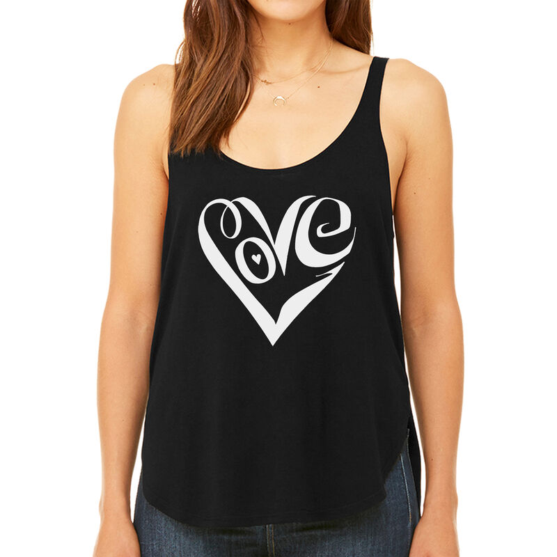 Tank Top Holgado Word Art Para Mujer - Coraz&oacute;n ... image number null