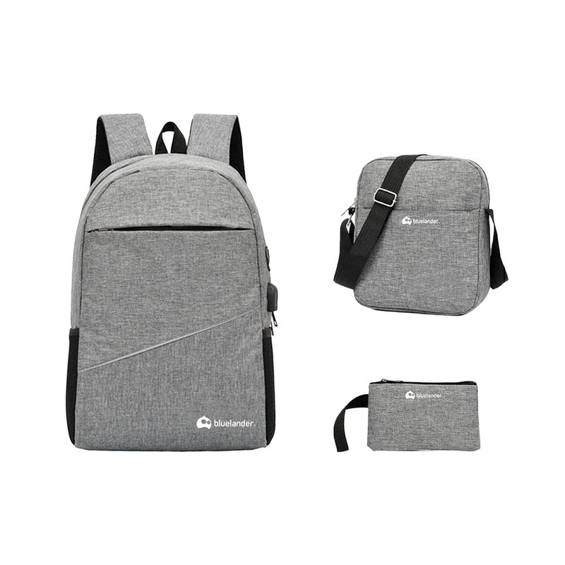 Mochila Antirrobo Gris 3 pzs Bluelander image number null