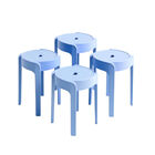 Set de 4 Bancos de Pl&aacute;stico Apilables &ndash; Color Azul