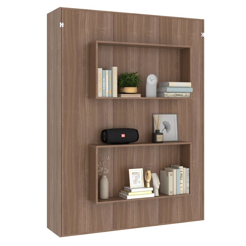 Cama Matrimonial Abatible Con Estantes Caf&eacute; CB9... image number null