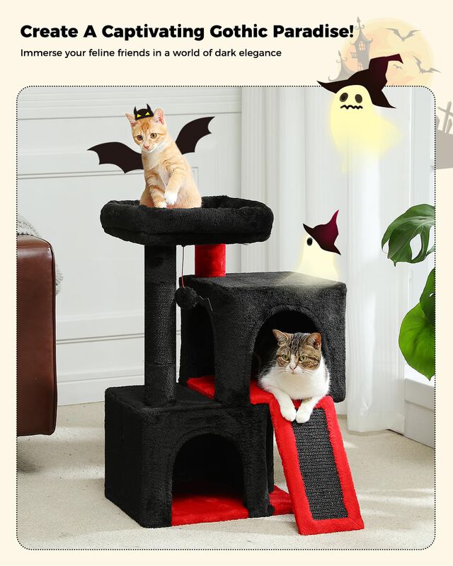 &Aacute;rbol Para Gatos Pawz Road 76 cm G&oacute;tico Con 2 C... image number null