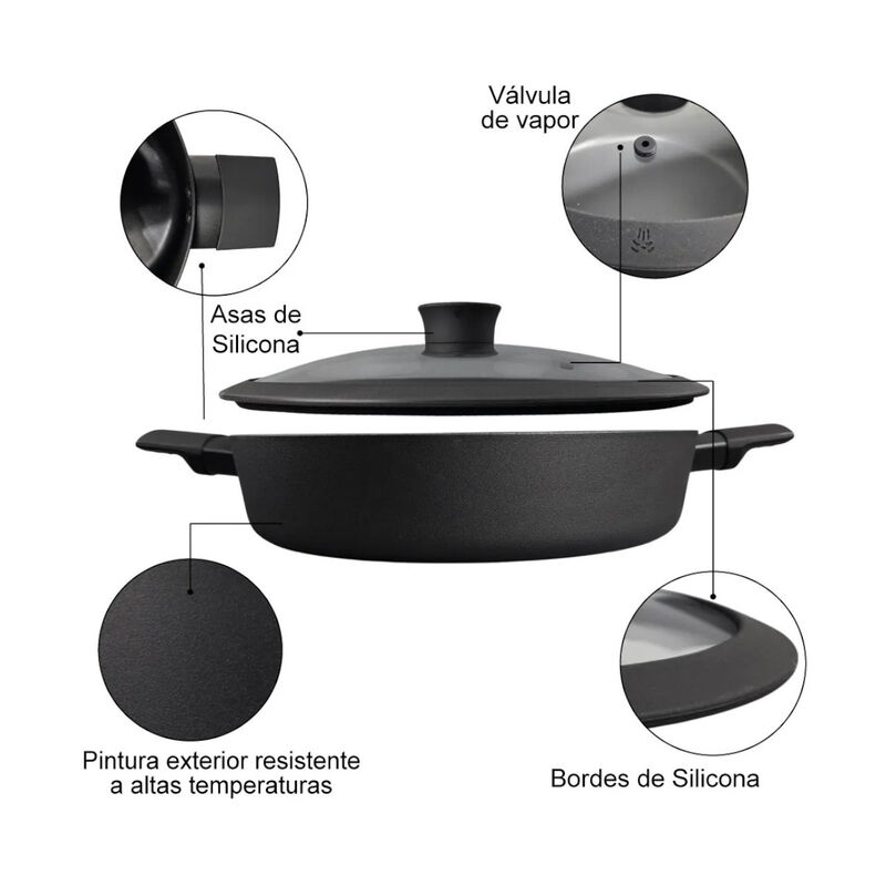 Arrocera HUDSON 28cm Aluminio Negra Antiadheren... image number null