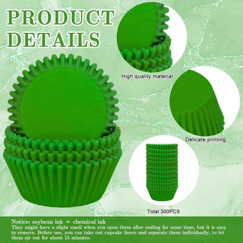 Capas para Cupcakes Whaline 300 Piezas Verde 2x... image number null