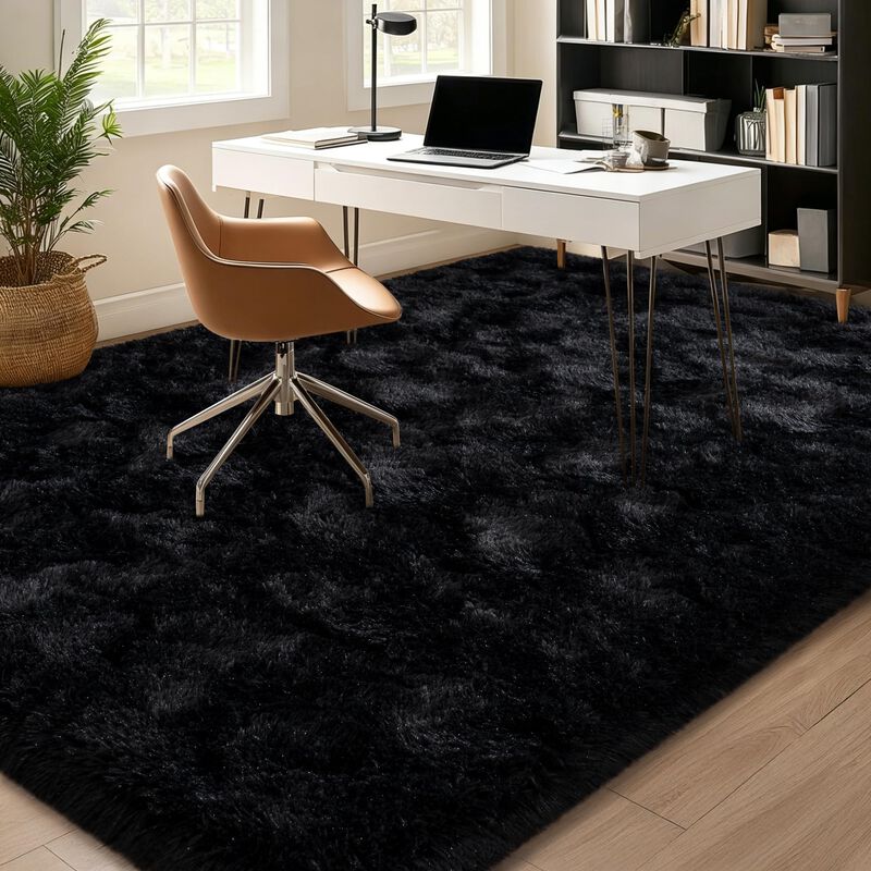 Alfombra Mugorn 274 cm x 366 cm Negra De Pelo L... image number null