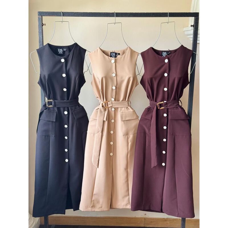 Maxi vestido con cintur&oacute;n image number null