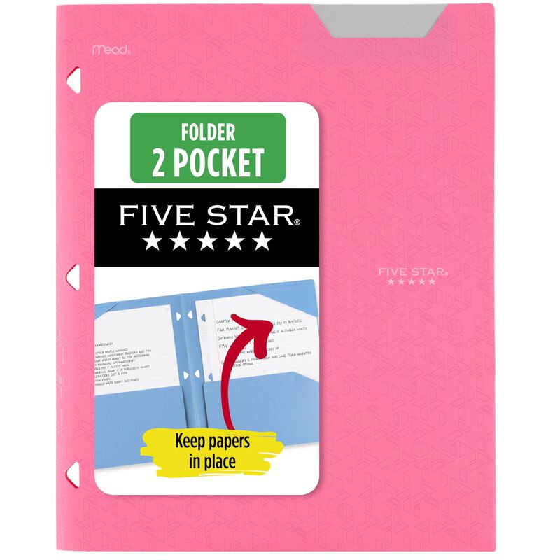 Carpeta Five Star De 2 Bolsillos Rosa 21x28 Cm,... image number null