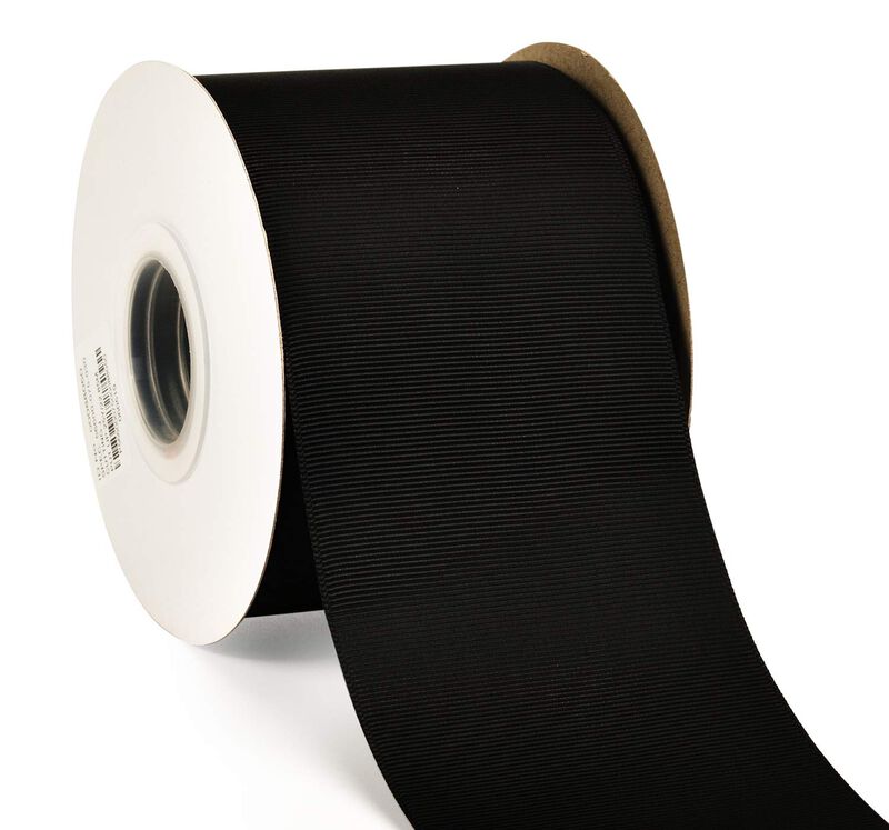 Cinta De Raso Yama Grosgrain 7,6 cm 23 m Negro ... image number null