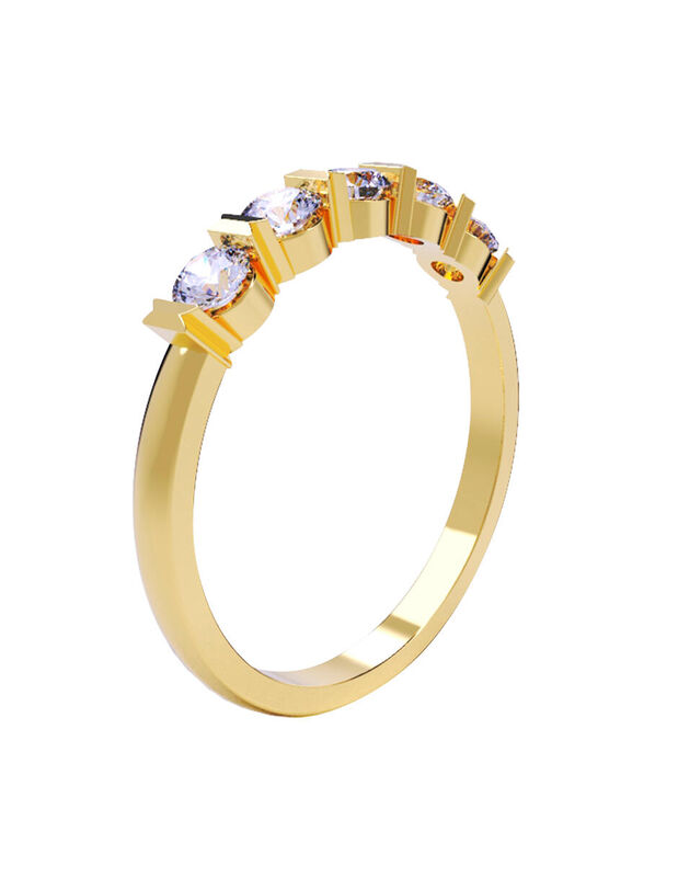 Anillo de Compromiso en Oro de 10K con Circonia... image number null