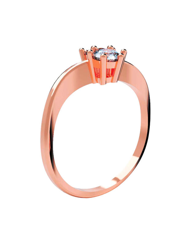 Anillo de Compromiso en Oro de 14K con Circonia... image number null