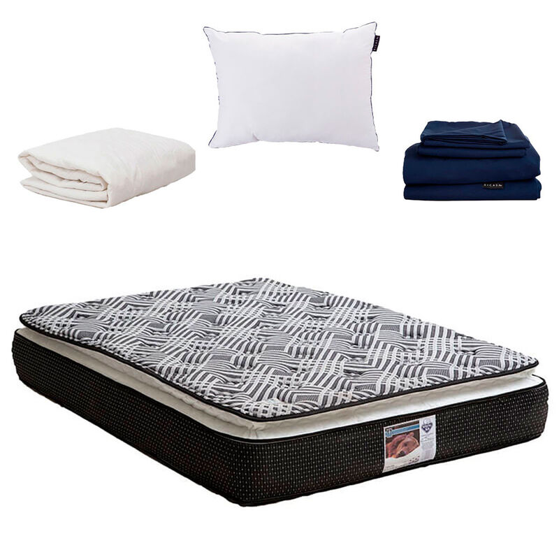 Colch&oacute;n Queen Size Spring Air Omega+S&aacute;banas Dic... image number null