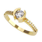Anillo de Compromiso de 14K con Diamante de Laboratorio 0.50 CT F VS1 Talla 7 ORO AMARILLO 14K&ndash; Amore Mio!