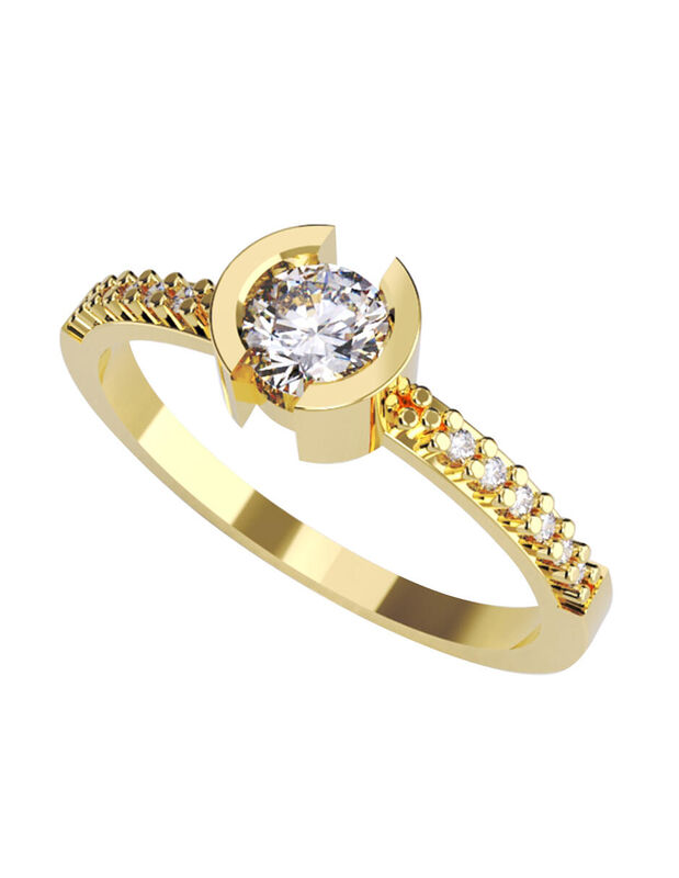 Anillo de Compromiso de 14K con Diamante de Lab... image number null