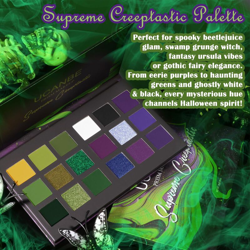 Paleta De Sombras Ucanbe 18 Colores G&oacute;tica Verd... image number null