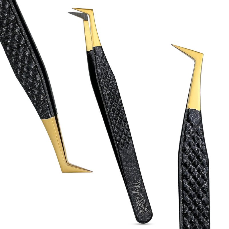 Pinza My Lash Tools De 12 cm Con Cuerpo Negro B... image number null