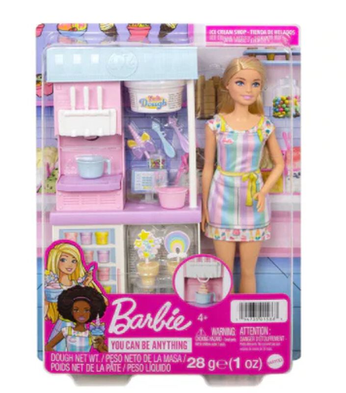Barbie Profesiones Set Helader&iacute;a con Mu&ntilde;eca HCN... image number null