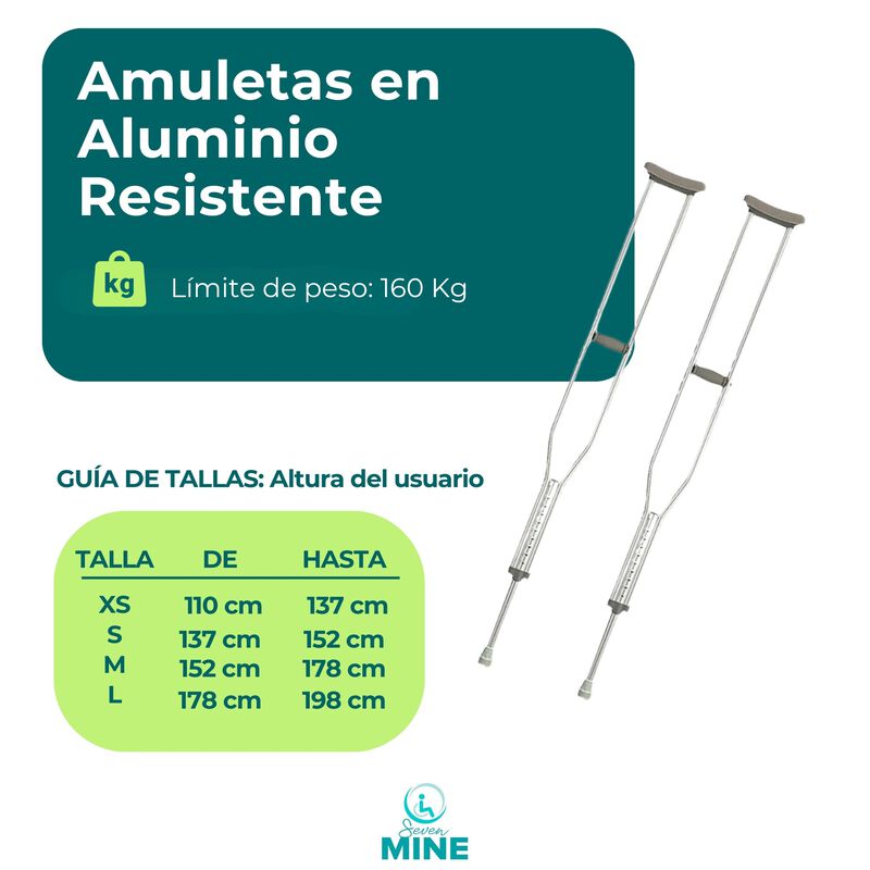 Muletas Axilares Ajustables De Aluminio SC-801 ... image number null