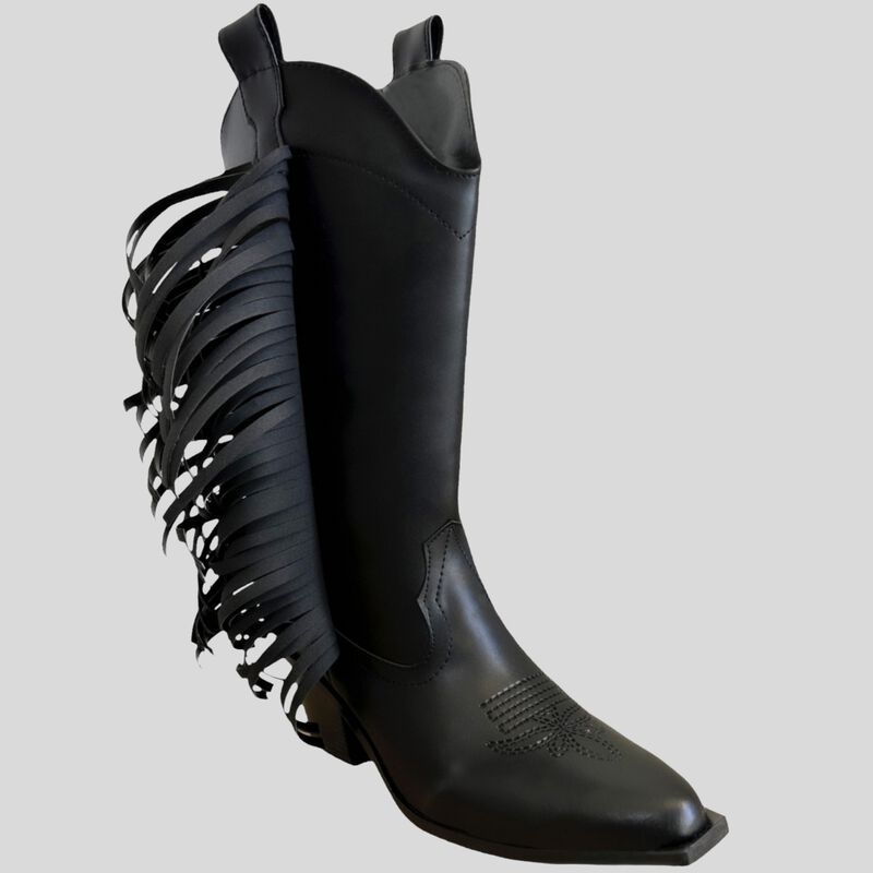BOTA COWBOY MALABIS BOT-1014 NEGRA DECORADA AL ... image number null