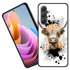 Funda De Silicona Premium Bfukvou Para Samsung Galaxy A17 5g De 6,7" Con Dise&ntilde;o De Vaca De Las Highlands Y Corona De Flores