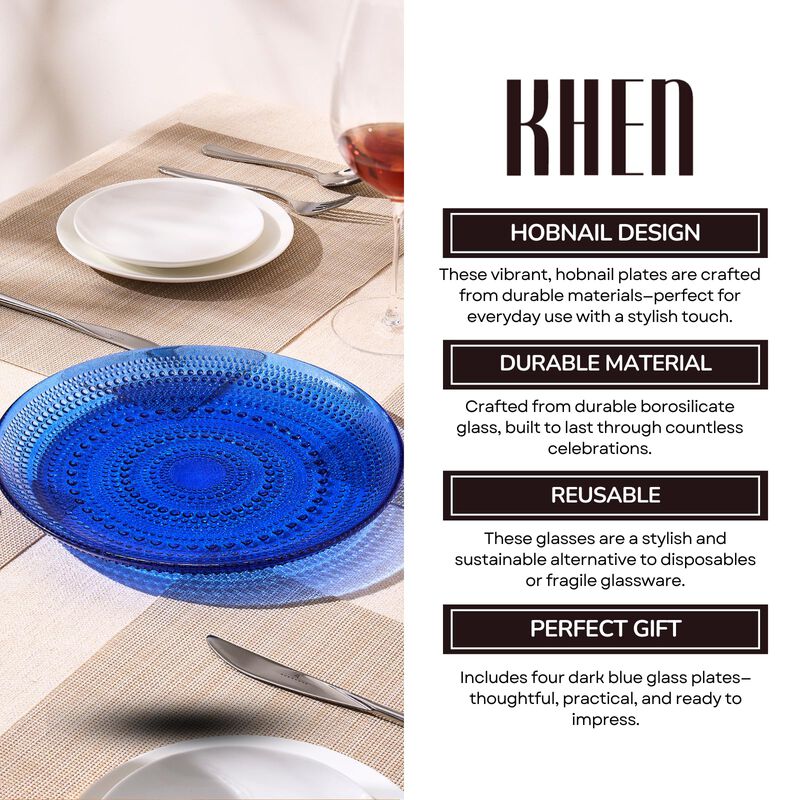 Plato De Cena Khen 27 cm Azul Oscuro Con Textur... image number null