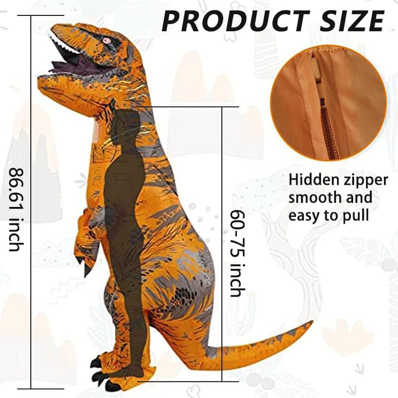 Disfraz Inflable De Dinosaurio Wylksylk Para Ad... image number null