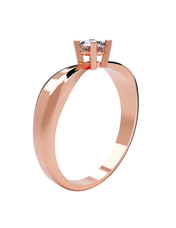 Anillo de Compromiso en Oro de 14K con Circonia... image number null