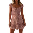 Vestido Mini Yobecho Estampado Floral Mangas Volantes