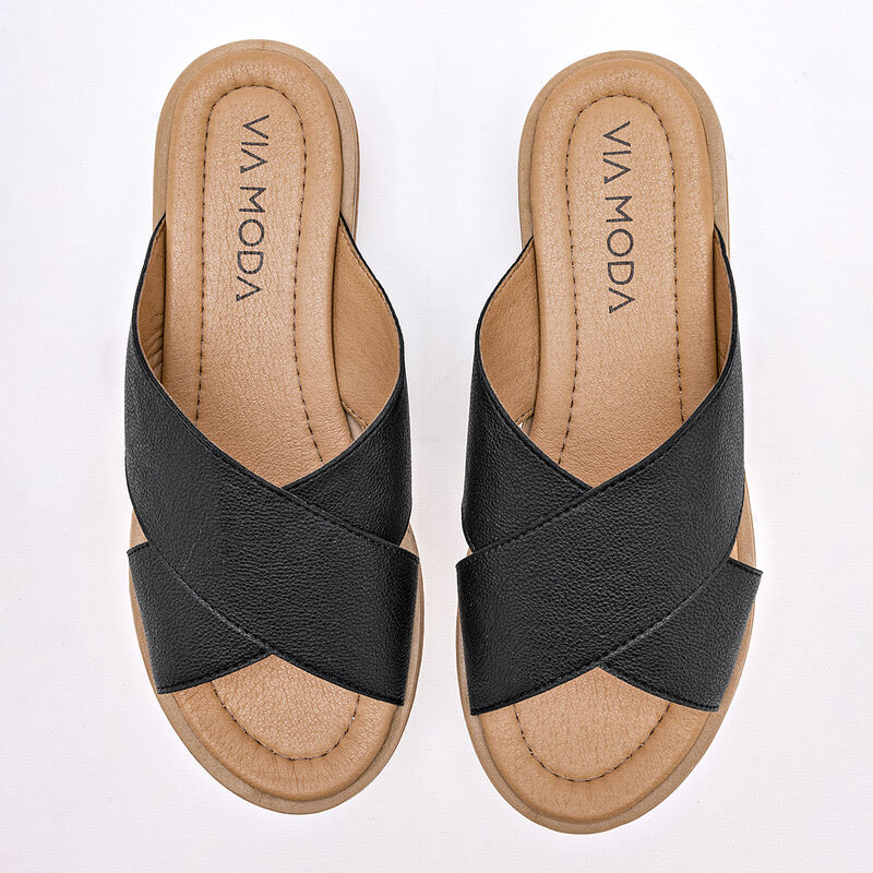 Via Moda Sandalia para mujer negro image number null