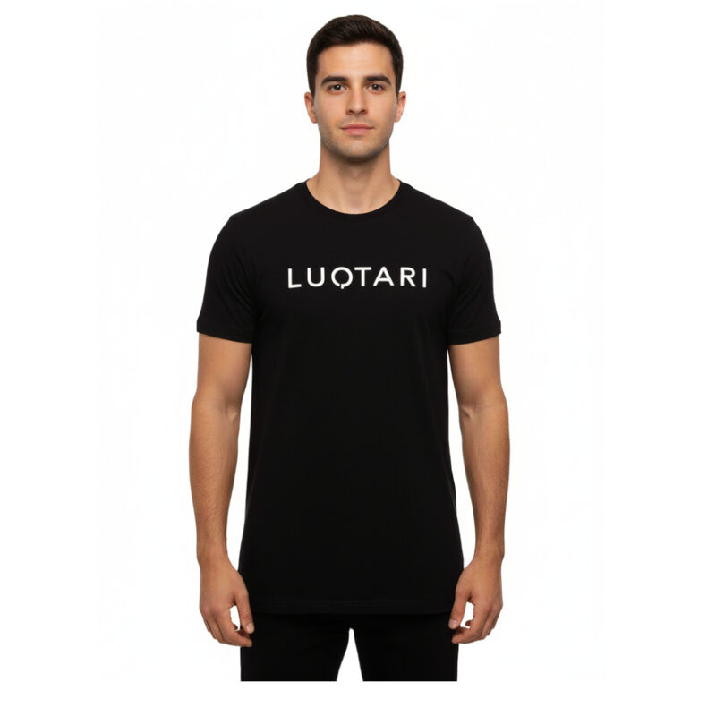 Playera T Shirt LuQtari Negra Letras Blancas   ... image number null