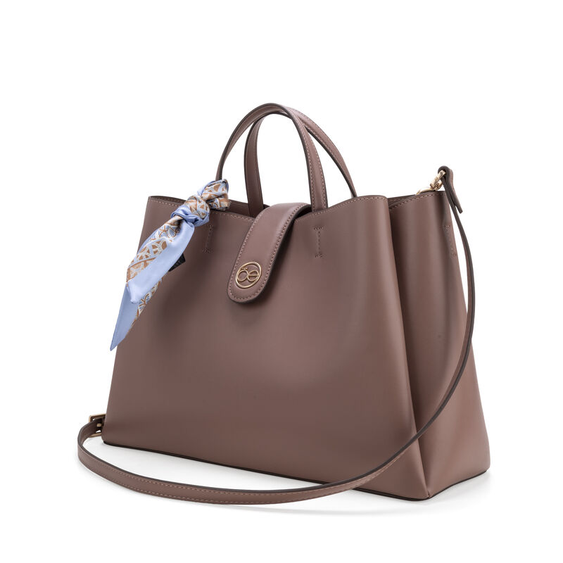 Bolsa Satchel Grande Con Mascada Color Rosa image number null