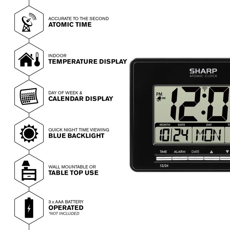 Reloj De Escritorio Atomic Sharp Spc932 Con Aju... image number null
