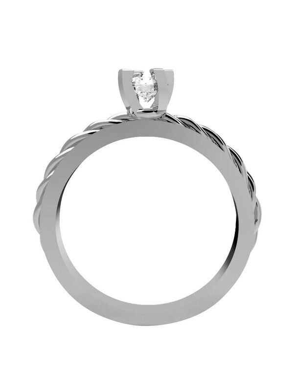 Anillo de Compromiso de 14K con Diamante de Lab... image number null