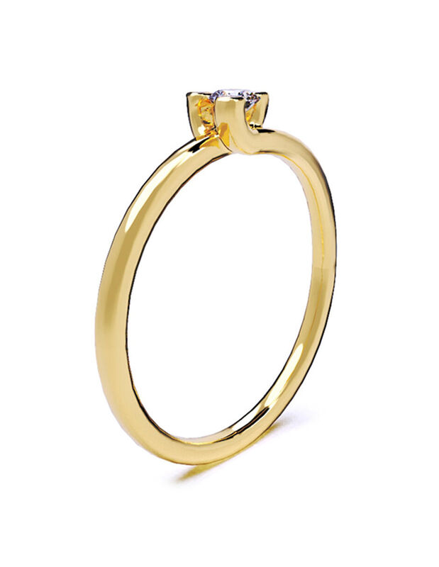 Anillo de Compromiso de 10K con Circonia Talla ... image number null