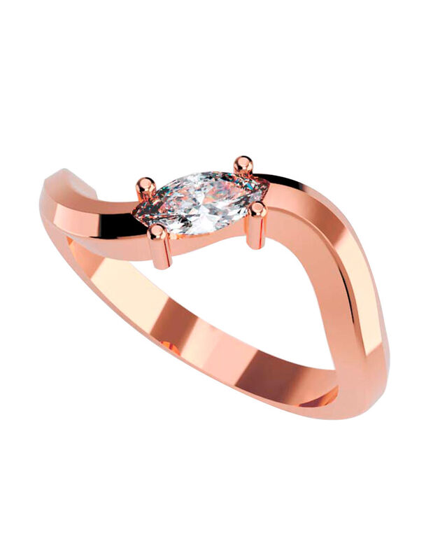 Anillo de Compromiso en Oro Rosa 14K con Circon... image number null