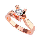 Anillo de Compromiso de 14K con Diamante de Laboratorio 0.70 CT F VS1 Talla 4 ORO ROSA 14K &ndash; / M16-70-14R-LG-4