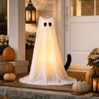 Gato Fantasma Pejouri 70 cm Decoraci&oacute;n Iluminada Para Halloween