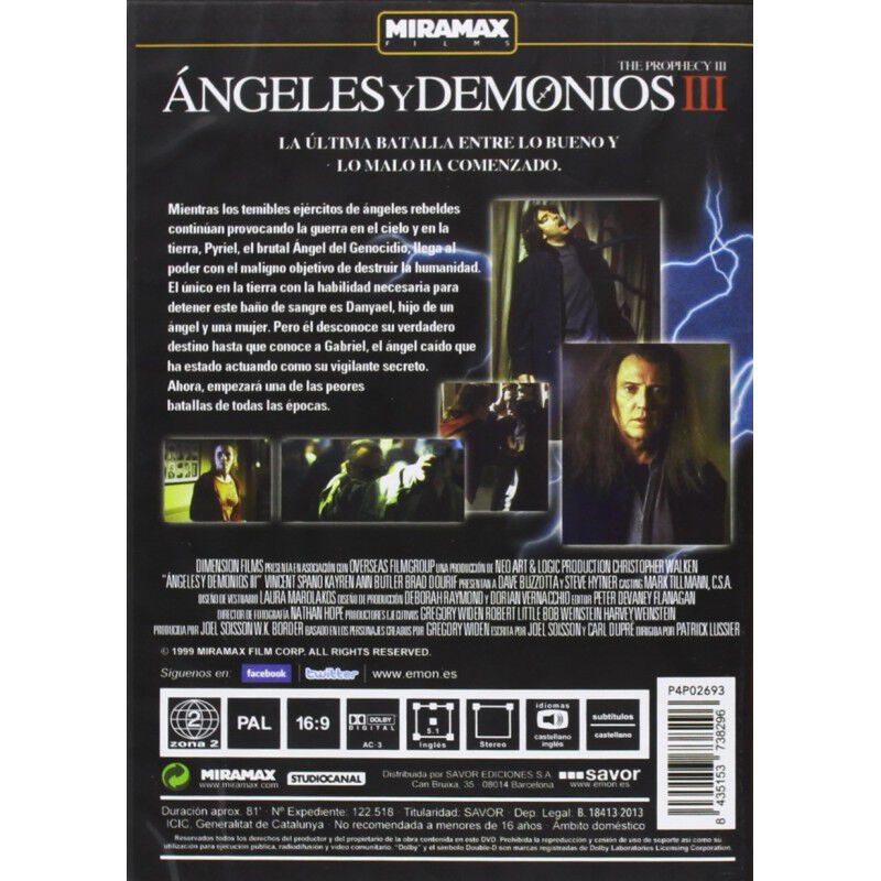 &Aacute;ngeles y Demonios 3 [DVD] The Prophecy Iii image number null