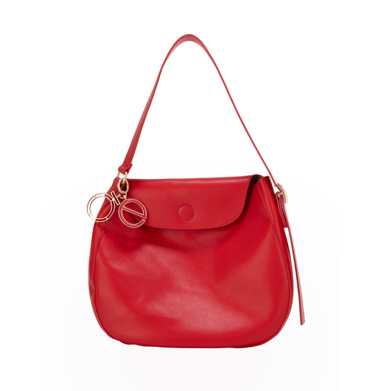 Bolsa Hobo Grande Con Charm Color Rojo image number null