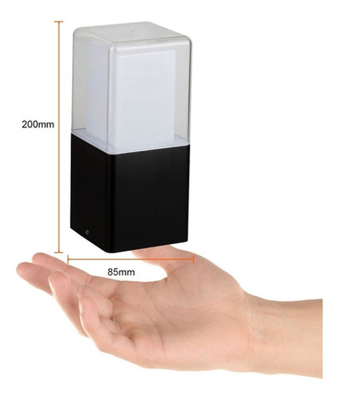 Poste Led Negro Sobreponer En Piso 13w Luz Cali... image number null