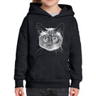 Sudadera Con Capucha Word Art Para Ni&ntilde;a - Gato Siam&eacute;s - Negro