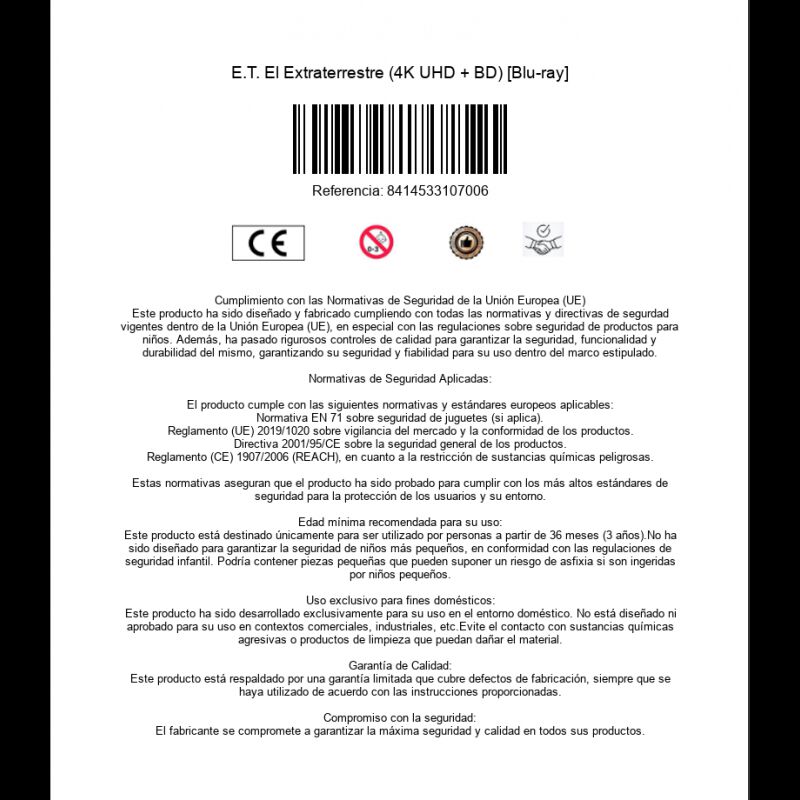E.t. El Extraterrestre (4k Uhd + Bd) [blu-ray] image number null