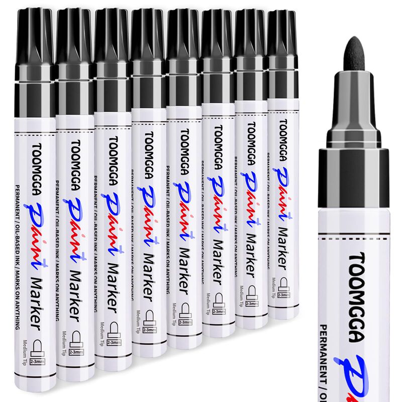 Marcadores De Pintura Toomgga 8 Negro Punta Med... image number null