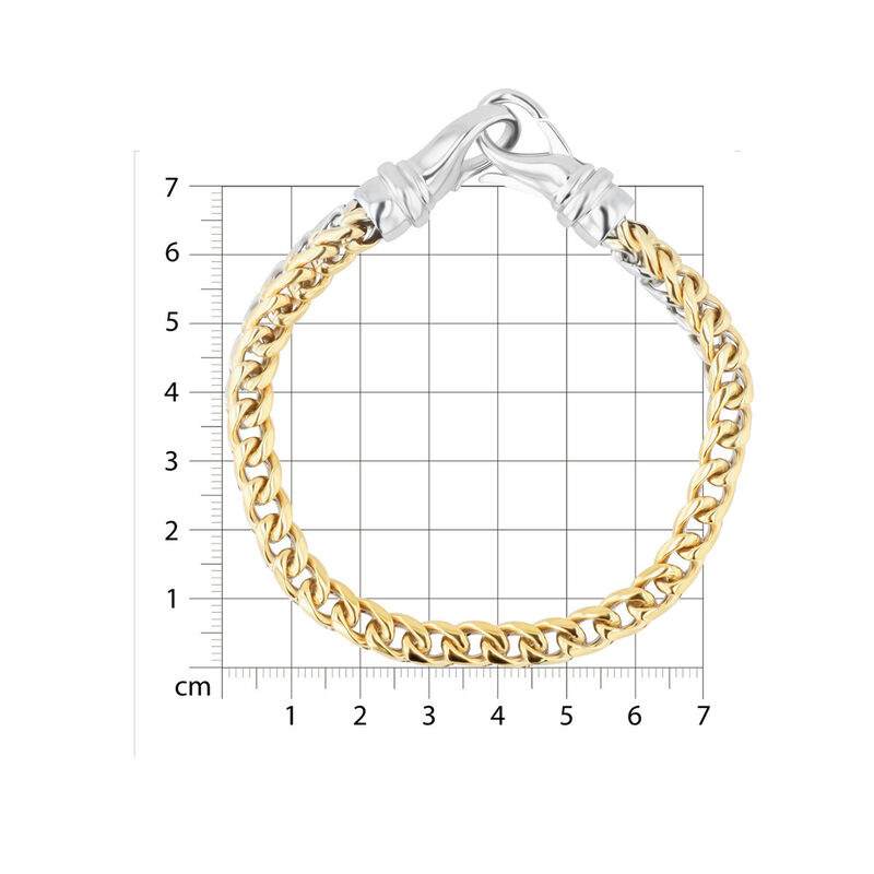 Pulsera De Acero Dorado Y Blanco Para Caballero image number null