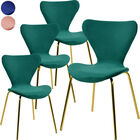 Juego Set 4 Sillas Comedor Tapizada Minimalista Terciopelo Verde