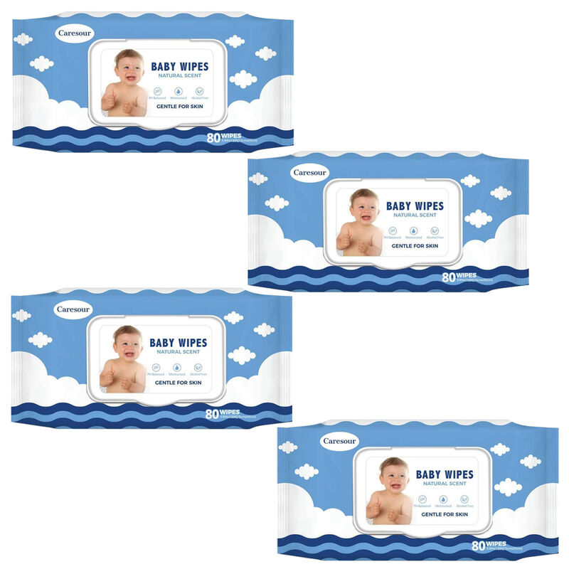Toallitas Húmedas Bebé Caresour 80pz 4pack image number null