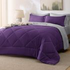 Juego De Edred&oacute;n Bedsure Queen Reversible Morado, 7 Piezas