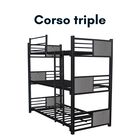 Litera Corso Triple Color Negro Ceniza Base Individual Con Cabecera