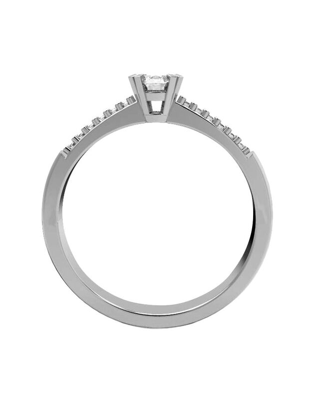 Anillo de Compromiso en Oro Blanco 14K con Circ... image number null